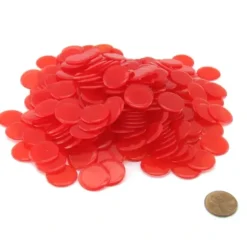 Board Games>Pack of 250 Transparent Red Extra Thick 3/4" 19mm Sorting Chips - Your Source for Gaming Essentials
