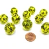 Dice>Pack of 10 Transparent 12 Sided D12 20mm Dice - Yellow - Your Source for Gaming Essentials