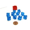 Dice>Pack of 10 Transparent 10 Sided D10 16mm Dice - Blue - Your Source for Gaming Essentials