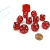 Dice>Pack of 10 Transparent 10 Sided D10 16mm Dice - Red - Your Source for Gaming Essentials