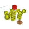 Dice>Pack of 10 Transparent 10 Sided D10 16mm Dice - Yellow - Your Source for Gaming Essentials