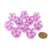 Dice>Pack of 10 Transparent 20 Sided D20 20mm Dice - Orchid - Your Source for Gaming Essentials