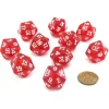 Dice>Pack of 10 Transparent 20 Sided D20 20mm Dice - Red - Your Source for Gaming Essentials