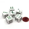 Dice>Pack of 6 Witch Halloween Themed 16mm Dice - White with Green Etches - Your Source for Gaming Essentials