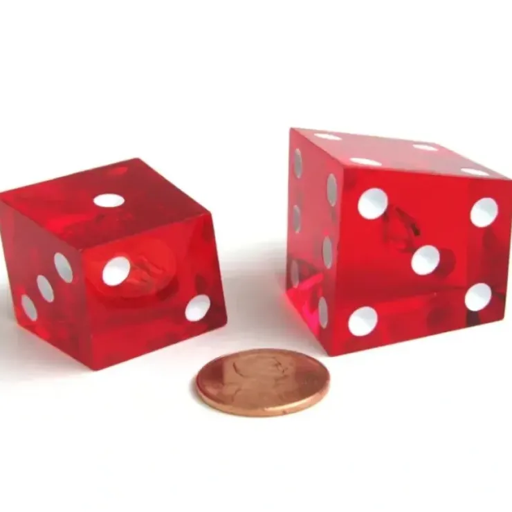 Dice>Pair of Red 20-25mm 6 Sided Transparent Specialty Crooked Dice Fun Askew Die - Your Source for Gaming Essentials