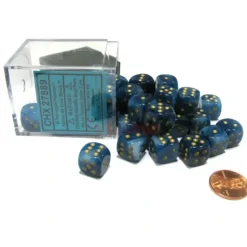 Dice>Phantom 12mm D6 Chessex Dice Block (36 Dice) - Teal with Gold Pips - Your Source for Gaming Essentials