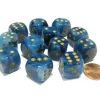 Dice>Phantom 16mm D6 Chessex Dice Block (12 Dice) - Teal with Gold Pips - Your Source for Gaming Essentials
