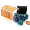 Dice>7 Piece Polyhedral DnD Nebula Dice Set with Luminary - Oceanic with Gold Numbers - Your Source for Gaming Essentials