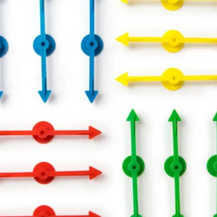 Board Games>Plastic Board Game Arrow Spinners Pointer, 12-pack - Blue Yellow Green Red - Your Source for Gaming Essentials