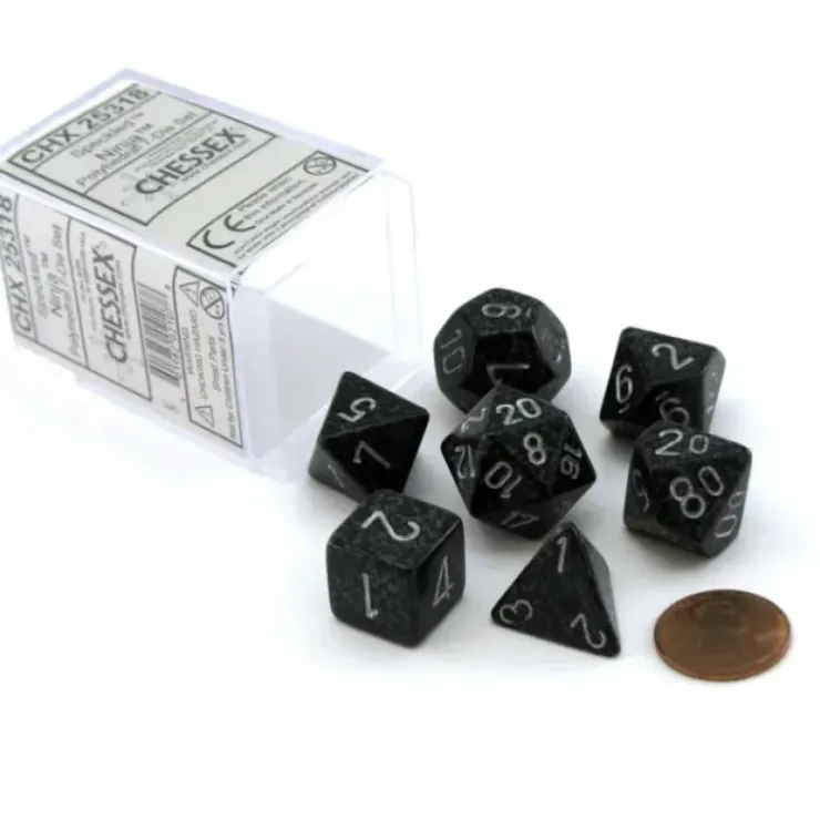 Dice>Polyhedral 7-Die Chessex Dice Set - Speckled Ninja - Your Source for Gaming Essentials