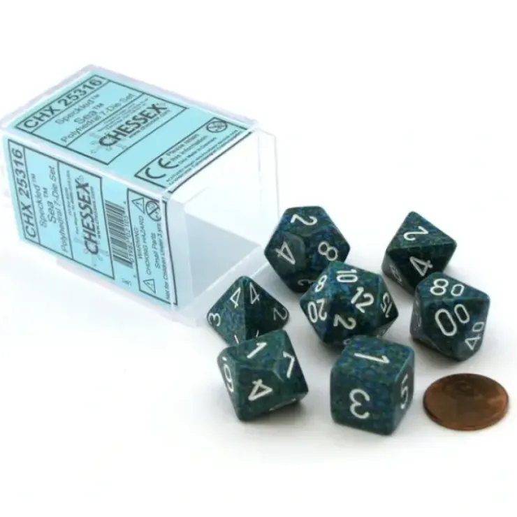 Dice>Polyhedral 7-Die Chessex Dice Set - Speckled Sea - Your Source for Gaming Essentials