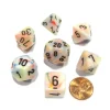 Dice>Polyhedral 7-Die Festive Chessex Dice Set - Circus with Black Numbers - Your Source for Gaming Essentials