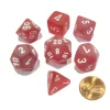 Dice>Polyhedral 7-Die Frosted Chessex Dice Set - Red with White Numbers - Your Source for Gaming Essentials