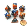 Dice>Polyhedral 7-Die Gemini Chessex Dice Set - Blue-Orange with White Numbers - Your Source for Gaming Essentials