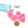 Dice>Polyhedral 7-Die Luminary Chessex Lab Dice 4 Set - Gemini Clear-Pink with White - Your Source for Gaming Essentials