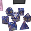 Dice>Polyhedral 7-Die Lustrous Chessex Dice Set - Purple with Gold Numbers - Your Source for Gaming Essentials