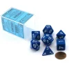 Dice>Polyhedral 7-Die Opaque Chessex Dice Set - Blue with White Numbers - Your Source for Gaming Essentials