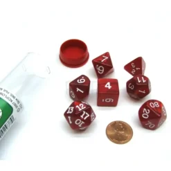 Dice>Polyhedral 7-Die Pearlized Dice Set - Red - Your Source for Gaming Essentials
