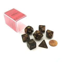 Dice>Polyhedral 7-Die Scarab Chessex Dice Set - Blue Blood with Gold Numbers - Your Source for Gaming Essentials