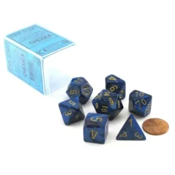 Dice>Polyhedral 7-Die Scarab Chessex Dice Set - Royal Blue with Gold Numbers - Your Source for Gaming Essentials