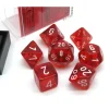 Dice>Polyhedral 7-Die Translucent Chessex Dice Set - Red with White Numbers - Your Source for Gaming Essentials
