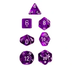 Dice>Polyhedral 7-Die Translucent Chessex Dice Set - Purple - Your Source for Gaming Essentials