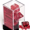 Dice>Polyhedral 7-Die Translucent Chessex Dice Set - Red - Your Source for Gaming Essentials