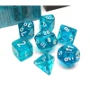 Dice>Polyhedral 7-Die Translucent Chessex Dice Set - Teal with White Numbers - Your Source for Gaming Essentials