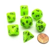Dice>Polyhedral 7-Die Vortex Chessex Dice Set - Bright Green with Black Numbers - Your Source for Gaming Essentials