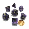 Dice>Polyhedral 7-Die Vortex Chessex Dice Set - Purple with Gold Numbers - Your Source for Gaming Essentials