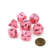 Dice>Polyhedral 7-Die Vortex Lab Dice 2 Chessex Dice Set-Snow Pink with Black Numbers - Your Source for Gaming Essentials