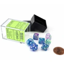 Dice>Polyhedral Mini 7-Die Set, Festive - Waterlily with White Numbers - Your Source for Gaming Essentials