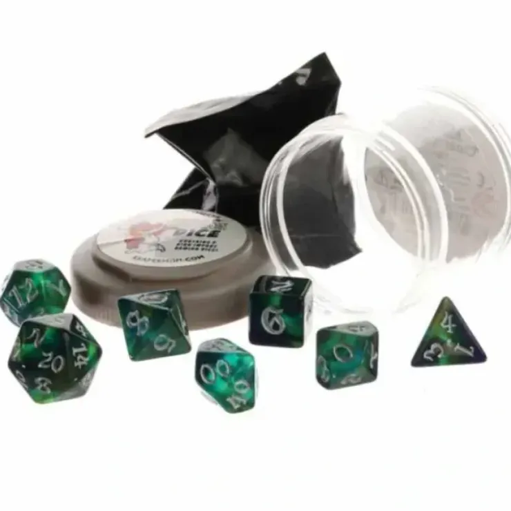 Dice>Polyhedral 7-Piece DnD Pizza Dungeon Dice Set - Boss Cool Nebula - Your Source for Gaming Essentials