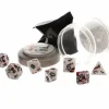 Dice>Polyhedral 7-Piece DnD Pizza Dungeon Dice Set - Lucky Blood Splatter - Your Source for Gaming Essentials