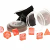 Dice>Polyhedral 7-Piece DnD Pizza Dungeon Dice Set - Lucky Clear Orange - Your Source for Gaming Essentials
