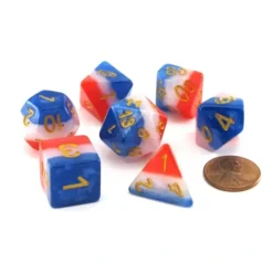 Dice>Polyhedral 7-Piece Layered Dice Set - Old Glory - Your Source for Gaming Essentials