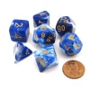 Dice>Polyhedral 7-Piece Layered Wedgewood Dice Set - Blue/White with Gold - Your Source for Gaming Essentials
