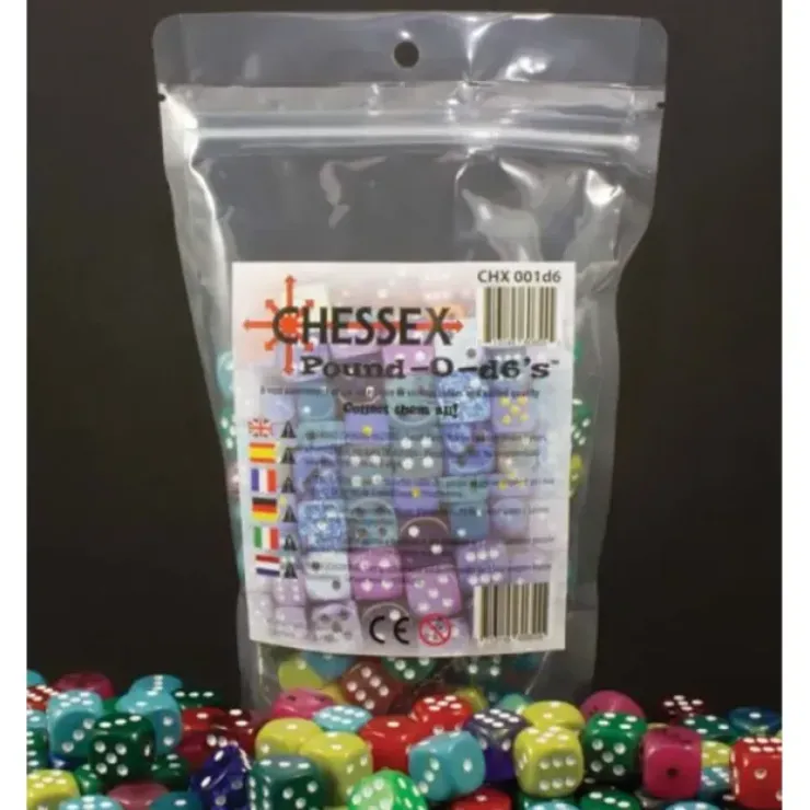 Dice>Pound-O-d6 Bag of Loose Chessex Dice (80 to 100 D6 Dice) - Your Source for Gaming Essentials