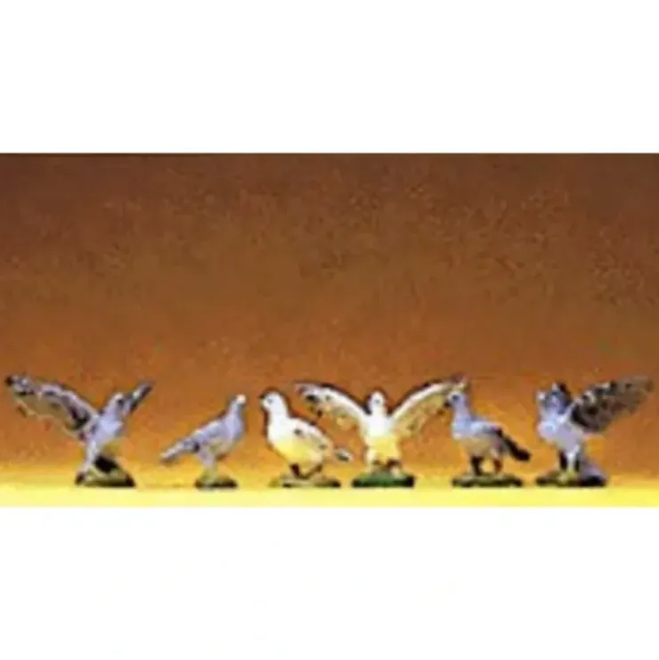 Preiser 47084 G Animals Pigeons Figures (Set of 6) - Your Source for Gaming Essentials* Trains