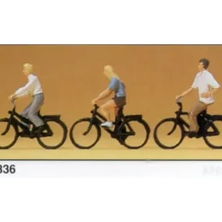 Preiser 10336 HO Bicycles Riders Figures (Set of 3) - Your Source for Gaming Essentials* Trains