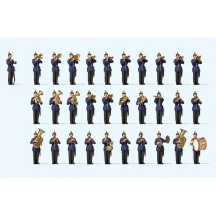 Preiser 13255 HO Circa 1900 Wurttembergian Military Band Figures (Set of 31) - Your Source for Gaming Essentials* Trains