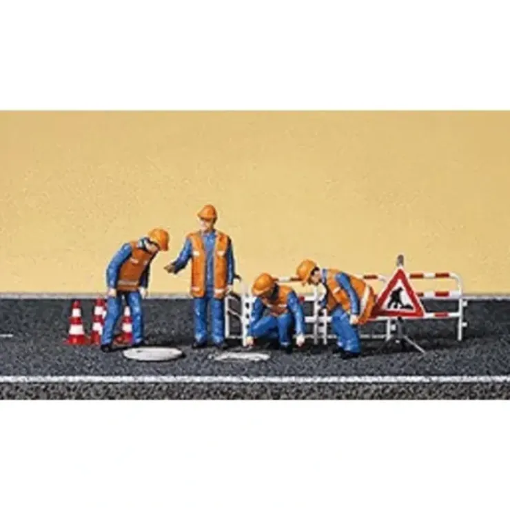Preiser 10445 HO City Workers Figures with Accessories (Set of 6) - Your Source for Gaming Essentials* Trains