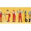 Preiser 10243 HO Craftsmen Workers Figures with Accessories (Set of 5) - Your Source for Gaming Essentials* Trains