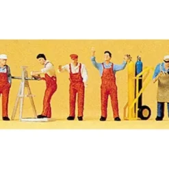 Preiser 10243 HO Craftsmen Workers Figures with Accessories (Set of 5) - Your Source for Gaming Essentials* Trains