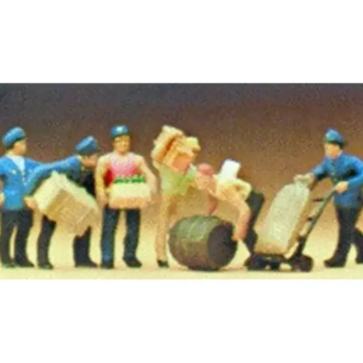 Preiser 10016 HO Delivery Men Figures with Load (Set of 6) - Your Source for Gaming Essentials* Trains