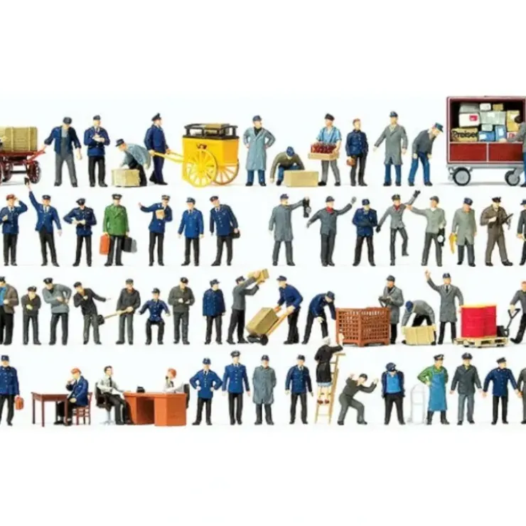 Preiser 13004 HO Early Era III Assorted Working People Figures (Set of 60) - Your Source for Gaming Essentials* Trains