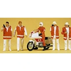 Preiser 10100 HO Emergency Personnel Figure with Motorcycle (Set of 5) - Your Source for Gaming Essentials* Trains