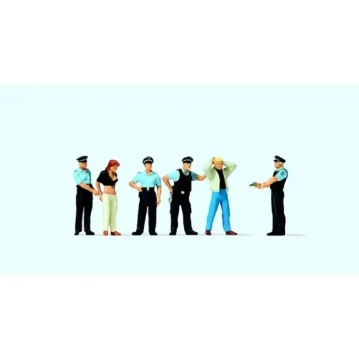 Preiser 10589 HO Emergency Personnel Under Arrest Figures (Set of 6) - Your Source for Gaming Essentials* Trains