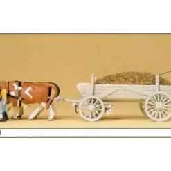 Preiser 474 HO Manure Wagon with Farmer & Cows Figure - Your Source for Gaming Essentials* Trains