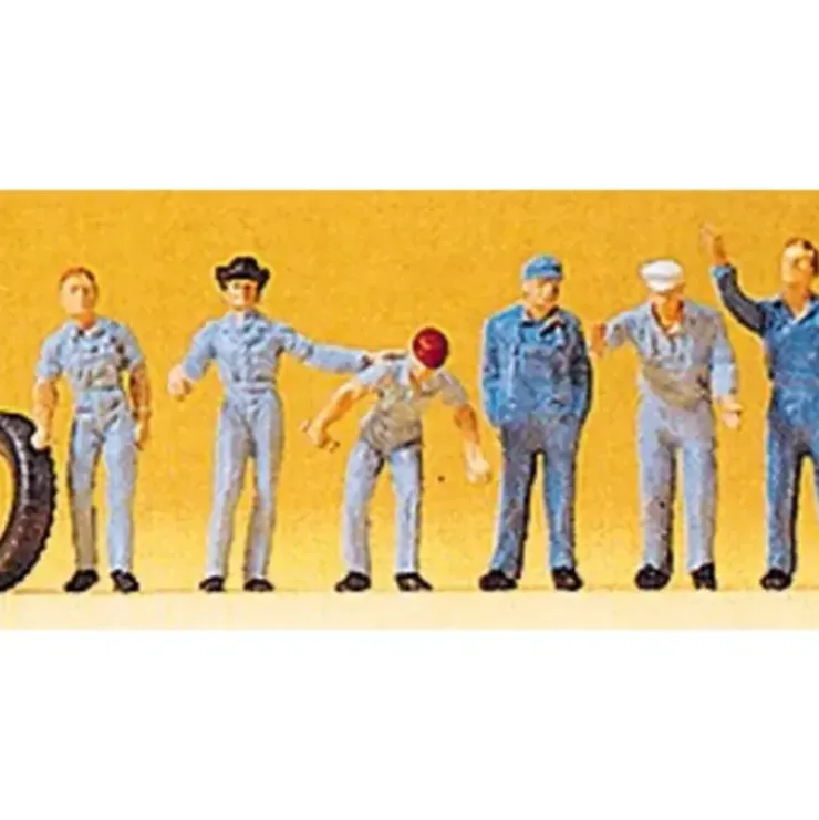Preiser 14130 HO Mechanics Figures (Set of 6) - Your Source for Gaming Essentials* Trains
